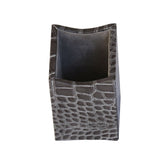 Protacini Castlerock Gray Italian Crocodile Leather Pencil Cup